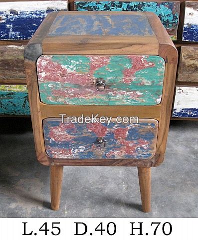 Bedside Table, Nightstand - Boat Furniture - Recycled Furniture - Special Design 