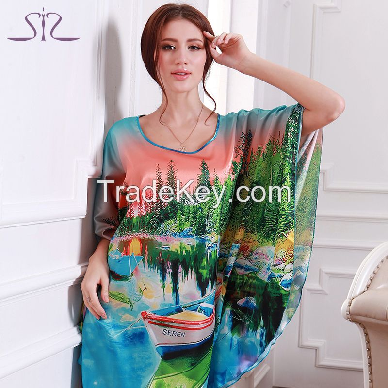 Plus Size Round Neck Women Nightgown