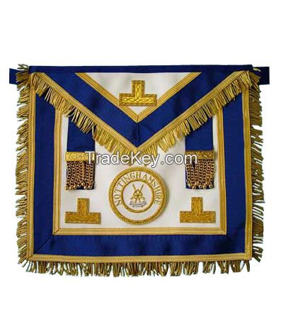 Masonic Grand Lodge Lambskin Apron with Embroidered Badges