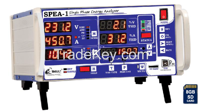 Single Phase Energy Analyzer With Harmonic Measurement