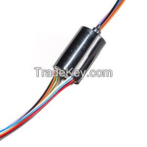 Miniature Slip Ring - 12mm Diameter, 6 Wires, Max 240V @ 2A