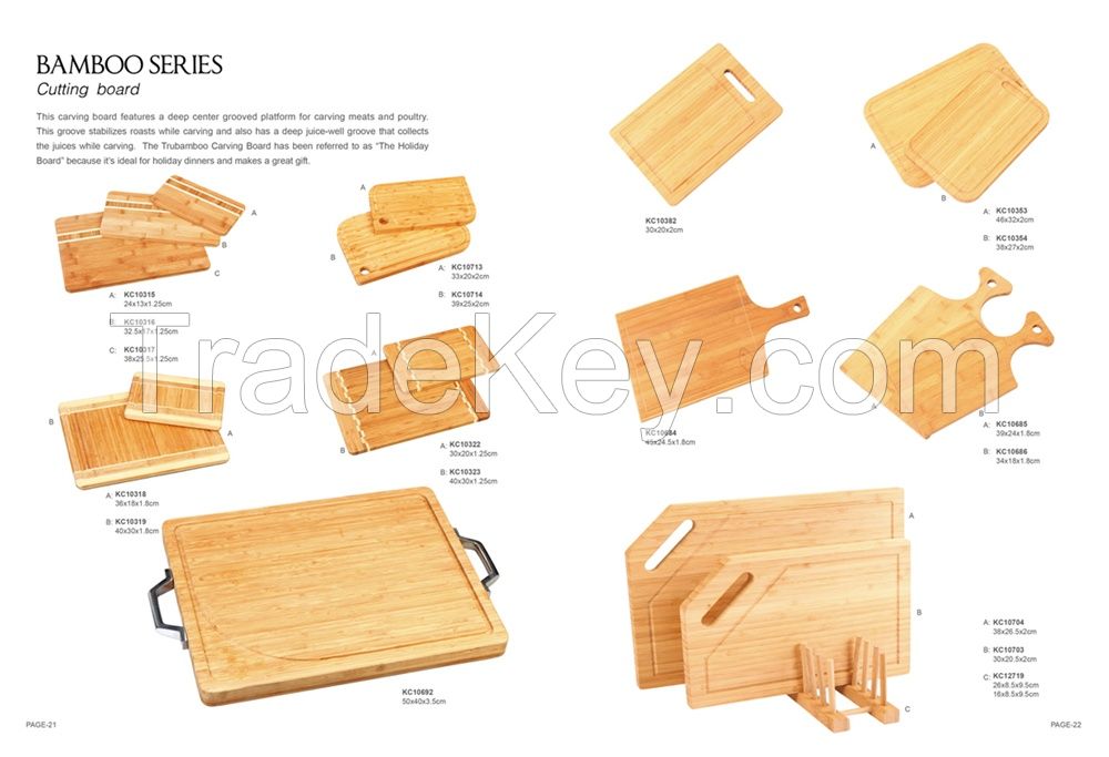 Bamboo and wooden cutting board