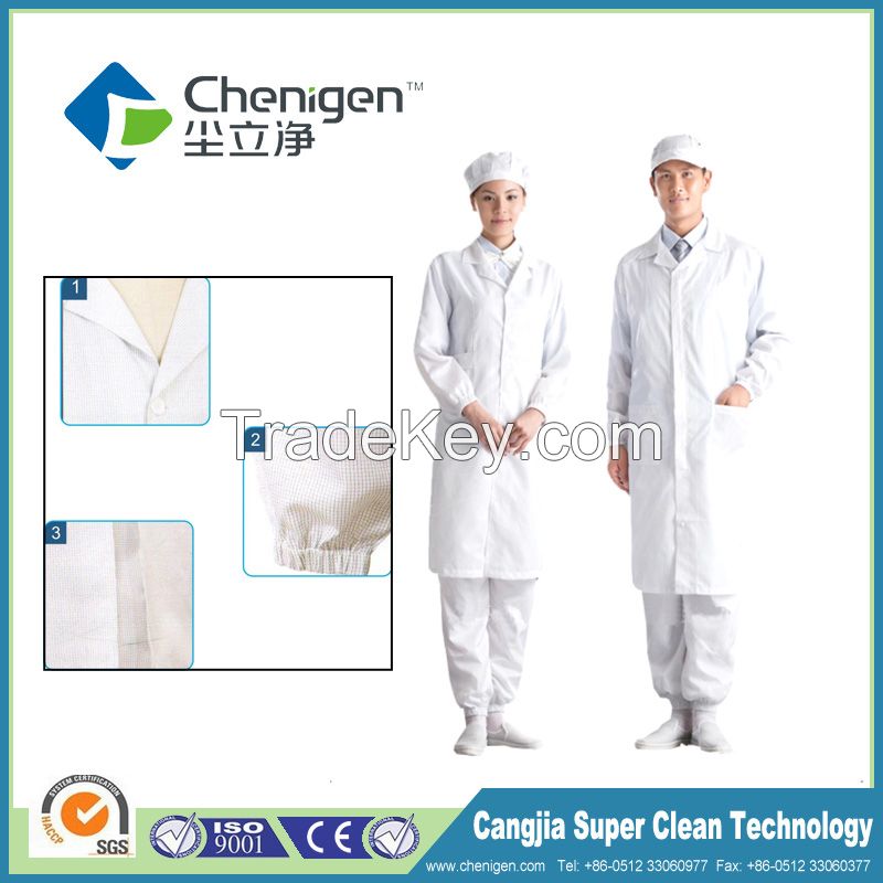 Cleanroom esd apparel, unlined long gown