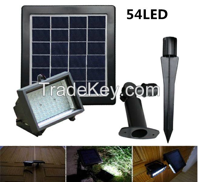 White/Warm White/Green Outdoor Waterproof 54LEDs Solar Led Flood Lights Solar LED Spotlights Soar Garden Lamps