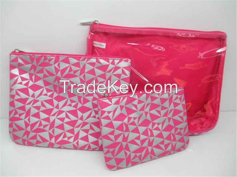 PVC cosmetic bag,makeup bag,lady cosmetic bag,PU cosmetic bag