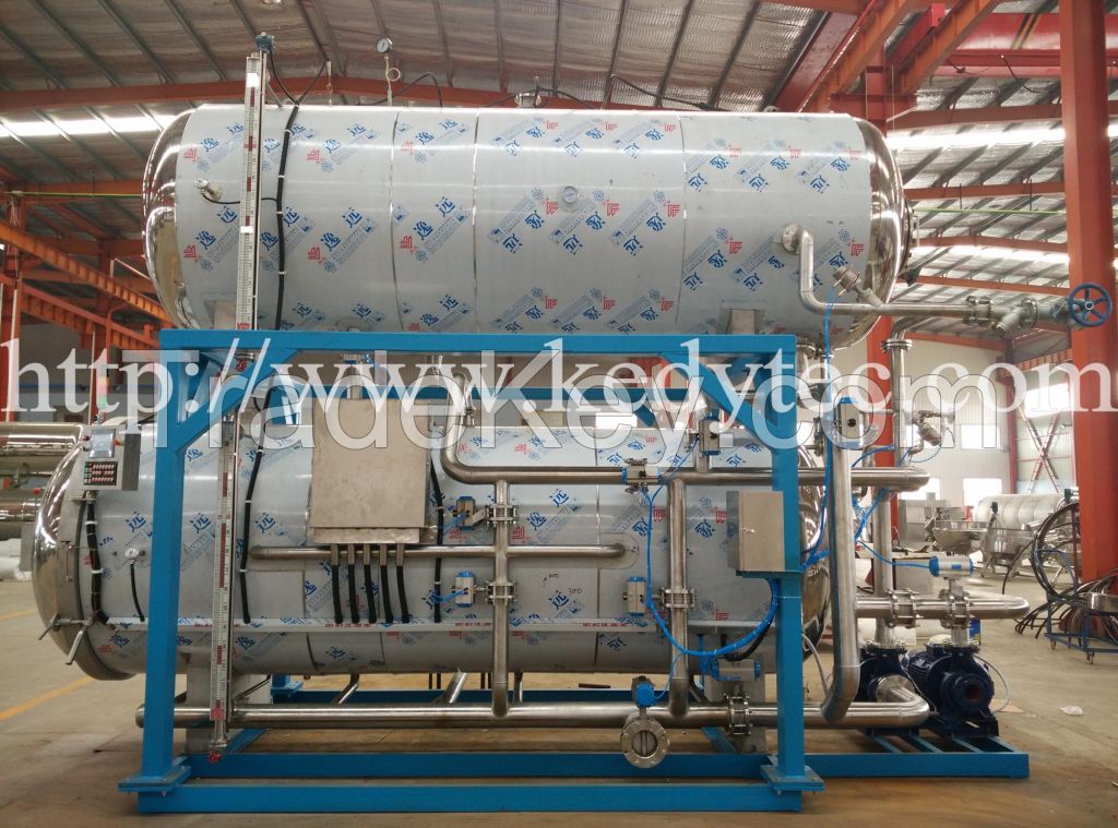 Double Layers Water Immersion Food Sterilizing Retort Machine