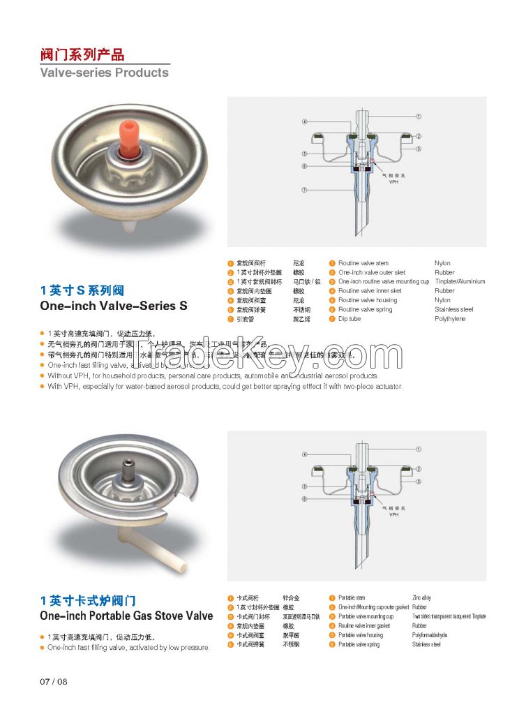 Spray aerosol valve