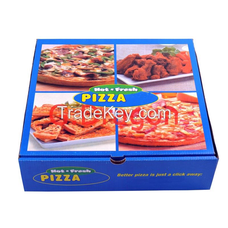 Customized 1-6 Color Flexo Printing Low MOQ Take-Away Pizza Box