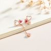 925 Sterling Silver Color CZ Stud Drop Asymmetrical Earrings With Heart Shaped