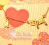 14K Rose Gold, Super Cute Cat & Fish Necklace