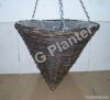 Cone rattan hanging basket
