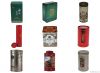 Metal tea or coffee tin cans