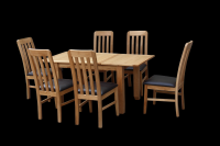 solid oak dining table and chairs