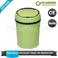 sensor stainless steel round waste bin