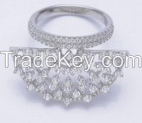 Elegant CZ Micro Pave Chinese Fan