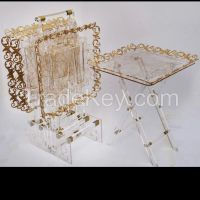 Acrylic coffee table, set of stand with 4 pcs tables 