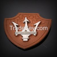 Fashion PU Leather Patch With Metal