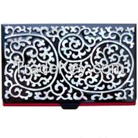 Business Card Holder Inlaid with Mother of Pearl Arabesque pattern Design