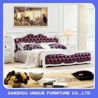 Europe Style Luxurious Solid Wooden Soft Bed Frames