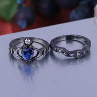 925 Silver Sterling  women rings with sapphire stone prong setting