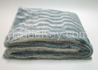 faux fur with berber fleece double layers throw