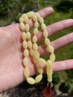 Natural Amber Rosary Olive-Shaped Landscape