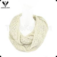 Fashion Women's Jacquard Infinity Scarf with Metallic