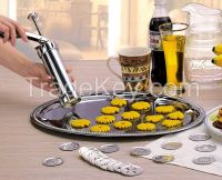 Aluminum Alloy Cookie Press with 20 Disks and 4 Icing Tips