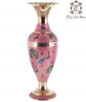 Brass Colorful Flower Vase Home Decor