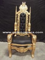 Hand Carved Mahogany Wood Lion Throne