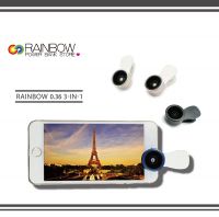 Rainbow Phone Camera Lens, 180&Atilde;�&Acirc;&deg; Fisheye Lens + 15X Macro Lens + 0.36X Wide Angle Lens, Clip-On 3 IN 1 Professional HD Cell Phone Lens for iPhone 7 / 7 PLUS / 6, Samsung, Other Smartphones