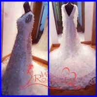 customized full beading a-line sleeveless v-back evening dress