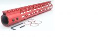 Red 13.5'' Length NSR Handguard Free Float KeyMod Ultralight Handguard Rail Mount