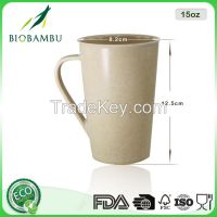 Fancy China supplier Custom logo bamboo fiber cup with handle