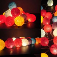 Handmade Rainbow Cotton Ball Light Festival