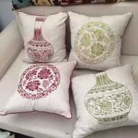 Polyester Cotton Velvet Linen blend PU cushion pillow case