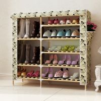 Latest Design Modern Simple Wooden Shoe Cabine convenient non-woven fabric shoe cabinet