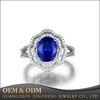 Fashion Oval Blue Sapphire Gemstone Flower