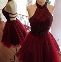 Burgundy Homecoming Dress,a Line Homecoming
