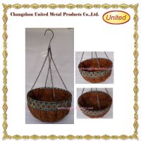 Garden flower wrought iron hanging basket with hook