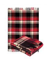 Throw blanket with fringe,  100% virgin crossbred wool,  size 55 x 79