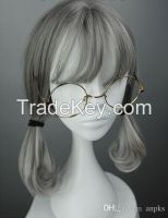 Silver white hair wig Queen Princess Palace COS braid aristocratic lon