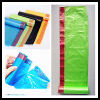 PE drawstring garbage bags on roll or in flat bags 