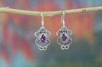 Beautiful 925 Sterling Silver Amethyst Gemstone Earring