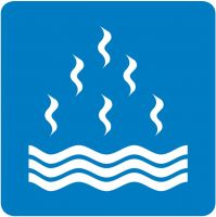 Colombia Road Traffic Geothermal Pool Sign