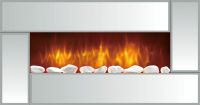 Silver Mirror Wall Mounted Electric Fireplace
