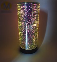 Battery powered 3D glass light, 3D Firework Table Lamp, decorative light