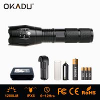 OKADU OK-ZT05 Rechargeable 18650 LED Flashlight 1200Lumen CREE XM-L T6 LED Tactical Flashlight Torch