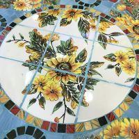 Hand Crafted Flower Mosaic Top Metal