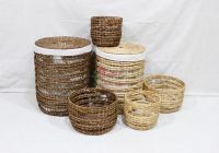 Handmade Water Hyacinth Laundry Basket With